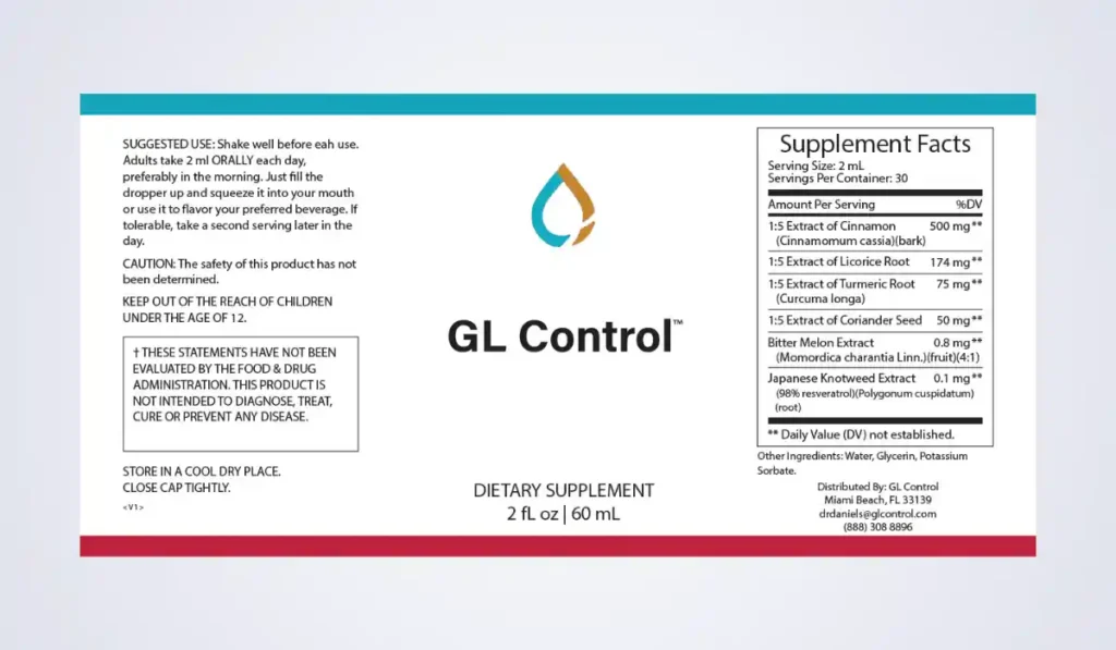 GL Control supplement facts